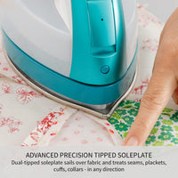 Panasonic Cordless Iron: 360-Quick, cordless, nickel-coated stainless steel soleplate, with vertical steam, 1500W, blue & white | NI-QL1000