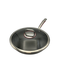 Healthy Bear SUS Hybrid Wok: 30cm with glass lid | BC-HW30N