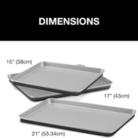 Cuisinart non-stick Baking Sheets: 3-pack (21”, 17” & 15”), Chef's Classic™ series, heavy gauge steel construction | AMB-3BSC