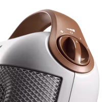 DeLonghi Compact Ceramic Heater: 1500W, thermostat, tio-over switch, fan only setting, white | HFX30C15.W