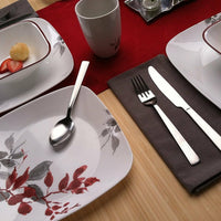 1107078| Corelle Kyoto Leaves Square 16-pc Dinnerware Set