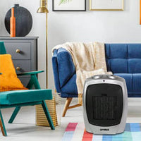 Optimus Ceramic Heater: 750W/1500W, ceramic, compact, silver | H-7004