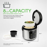 Aroma Rice Cooker 4 Cups, s/s, Digital | ARC-994SB