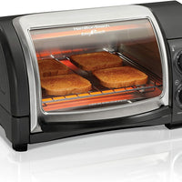 31334D | Hamilton Beach Toaster Oven: EasyReach 4-slice with roll-up door, grey