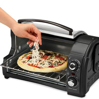 31334D | Hamilton Beach Toaster Oven: EasyReach 4-slice with roll-up door, grey