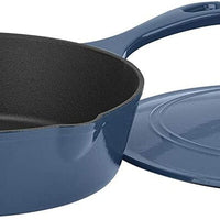 CI45-30BG | Cuisinart Enameled Cast Iron 12" Chicken Fryer Provencal Blue