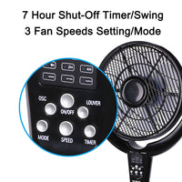 F-7508 | Optimus Louver Fan 14'' pedestal remote LED timer
