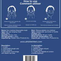 aHiddenHero Premium Disposable Face Mask 50-pcs | THEGUARDIAN