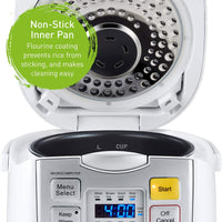 Panasonic Rice Cooker |SR-ZC075W| 4-cup, Microcomputer Controlled, Stainless & White