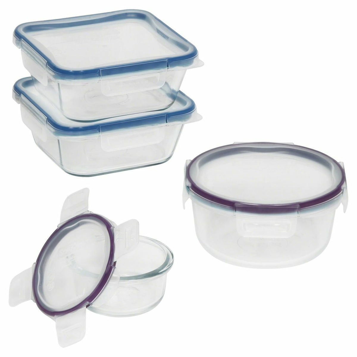 Pyrex Snapware Total Solution Glass Food Storage 2 Piece Set Round 4 and 1  Cup