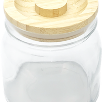 Luciano Glass Jar with Wooden Lid, 4" dia. x 4.25"H | 80048