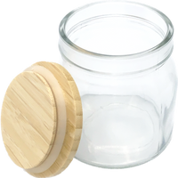 Luciano Glass Jar with Wooden Lid, 4" dia. x 4.25"H | 80048