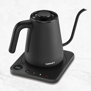 Cuisinart Cordless Gooseneck Kettle: 1.0L, 1200W, Variable temperature 140°-212°F, s/s body w/matte black finish | GK-1C