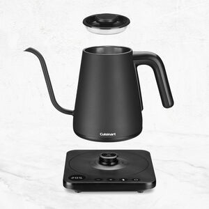 Cuisinart Cordless Gooseneck Kettle: 1.0L, 1200W, Variable temperature 140°-212°F, s/s body w/matte black finish | GK-1C