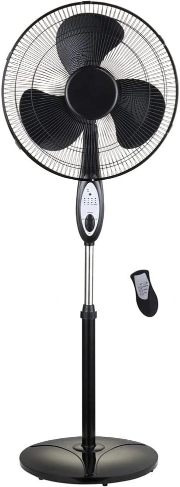 Optimus Stand Fan | F-1872BK | 18'' oscillating, 3-speeds, timer, remote control, black