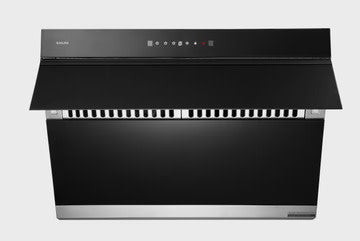 Sakura Slant Rangehood: 30'' wide, with wave control & heat cleaning, black glass finish, dual DC motor | R7261 