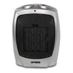 Optimus Ceramic Heater: 750W/1500W, ceramic, compact, silver | H-7004