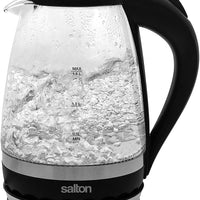 Salton cordless Kettle: 1.5L, 1100W, glass body w/black trim | GK-1831