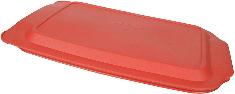 234-PC | Pyrex Red Plastic Lid for 4 Quart (4.8 Quart Outside Measurement) Oblong Baking Dish