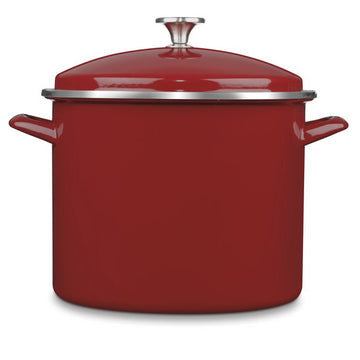 Cuisinart Enamel-on-Steel Stock Pot: 12 quart, red | EOS126-28RNSCP