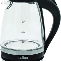 Salton cordless Kettle: 1.5L, 1100W, glass body w/black trim | GK-1831