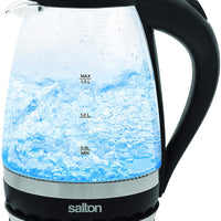 Salton cordless Kettle: 1.5L, 1100W, glass body w/black trim | GK-1831