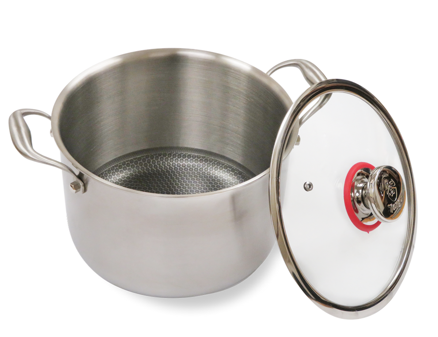 Targu Hybrid Stock Pot: 24cm with glass lid | BC-HW24SPG