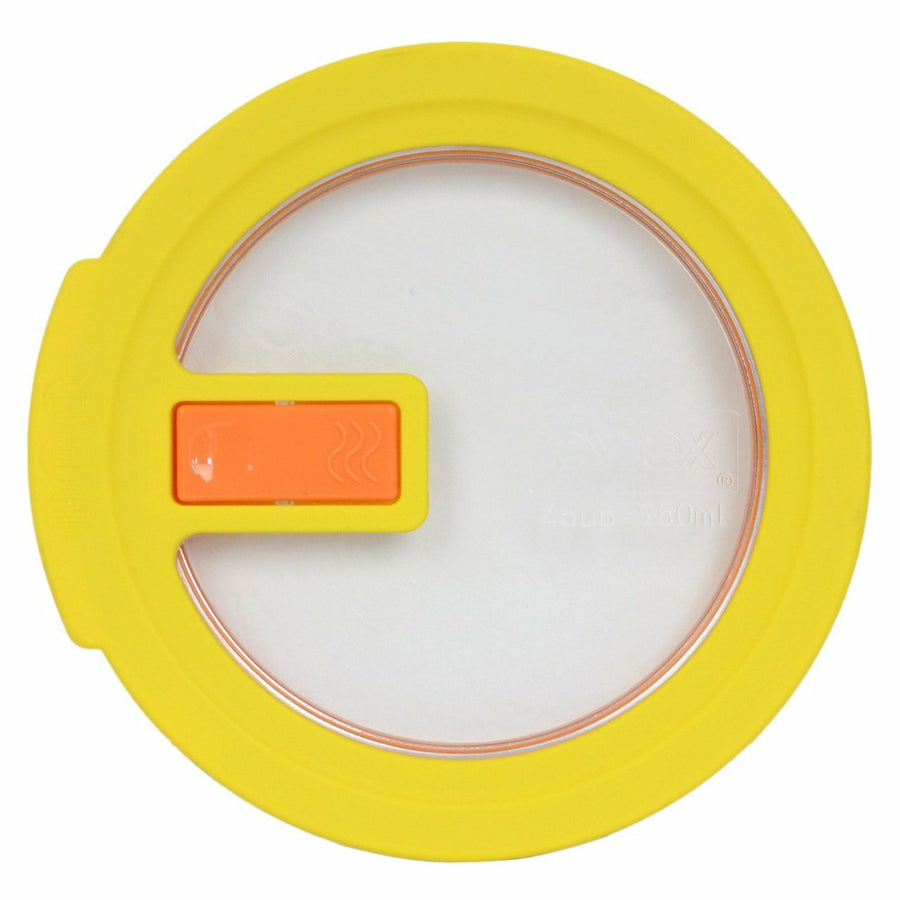 Pyrex Vented No-Leak Lid |1112708| Round Yellow 4 Cup