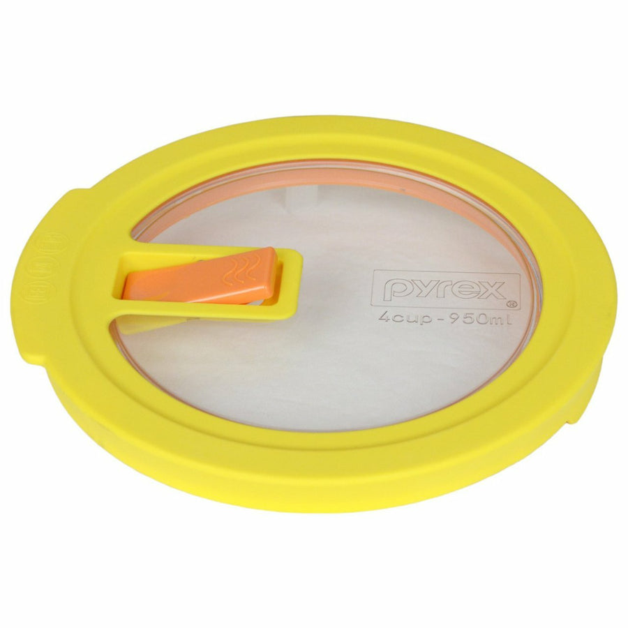 Pyrex Vented No-Leak Lid |1112708| Round Yellow 4 Cup