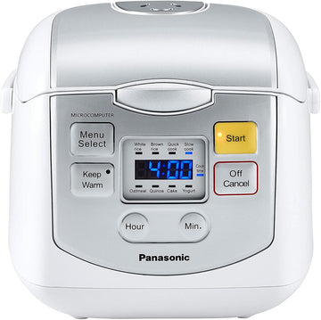 Panasonic Rice Cooker |SR-ZC075W| 4-cup, Microcomputer Controlled, Stainless & White