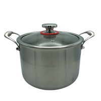 Targu Hybrid Stock Pot: 24cm with glass lid | BC-HW24SPG