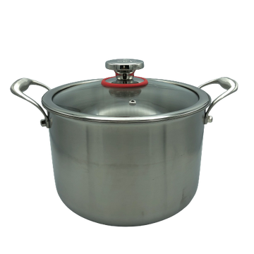 Targu Hybrid Stock Pot: 24cm with glass lid | BC-HW24SPG