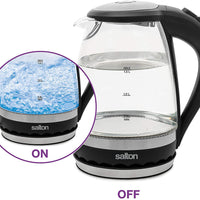 Salton cordless Kettle: 1.5L, 1100W, glass body w/black trim | GK-1831