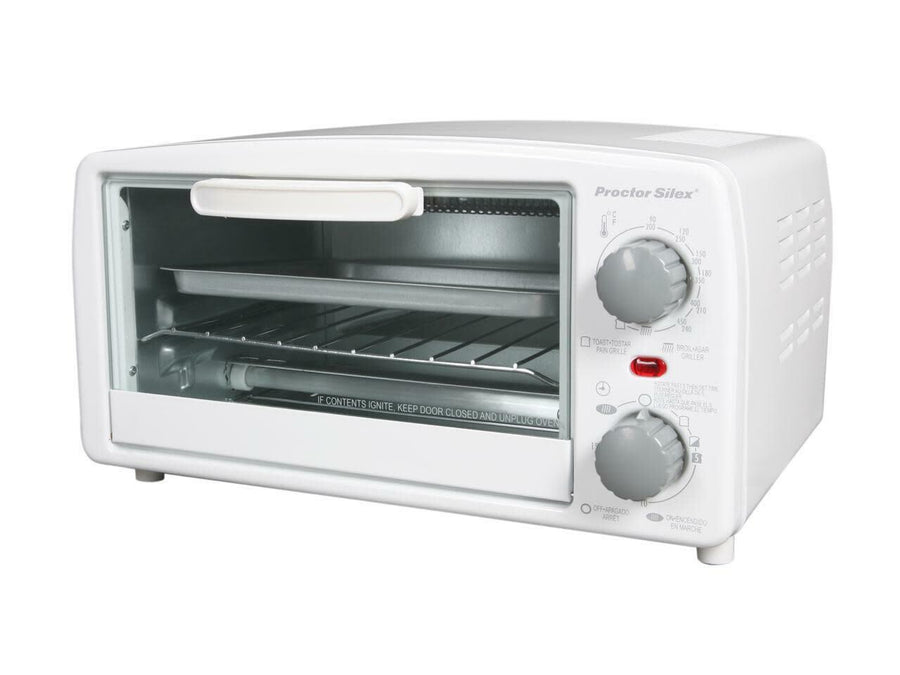 31116PS  Proctor Silex Toaster Oven: 4-slice with broil function, white –  Healthy Bear Cookware