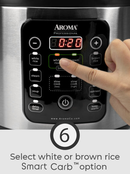 Aroma 20-Cup Smart Carb Rice Cooker 